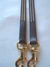 Gummit�jle 19 mm  brun 2 farvet ,m/messing karabin.